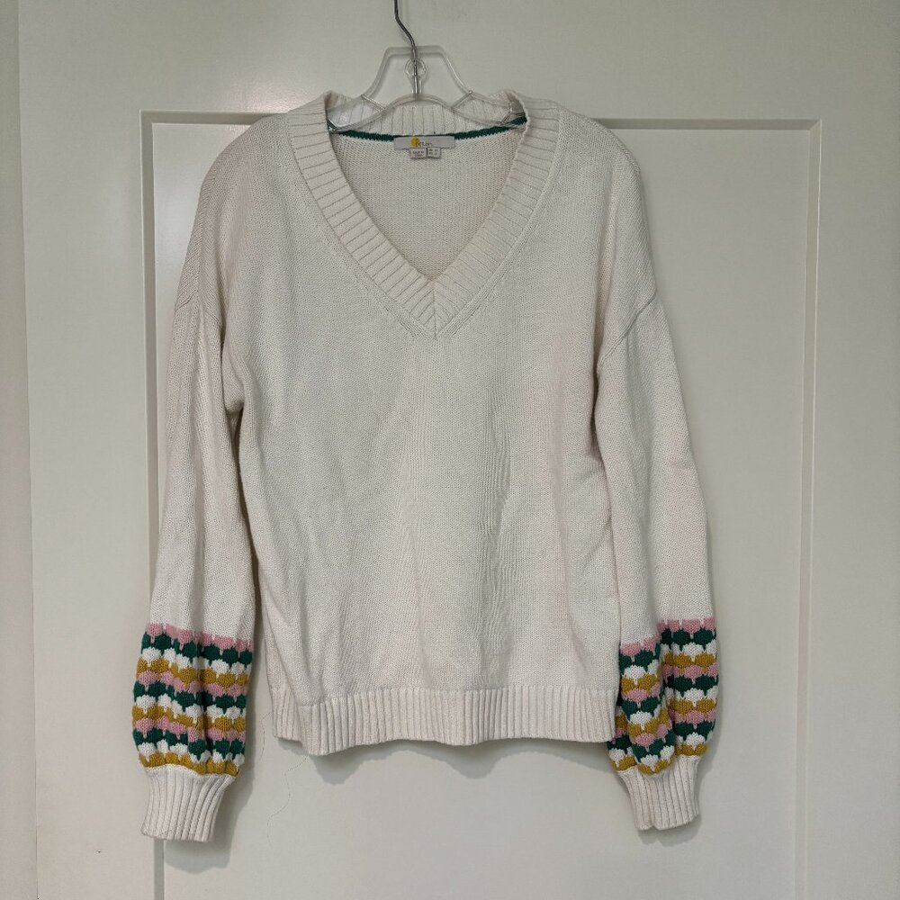 Boden V-Neck Ivory Sweater